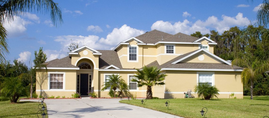 Florida residential property with palm trees
